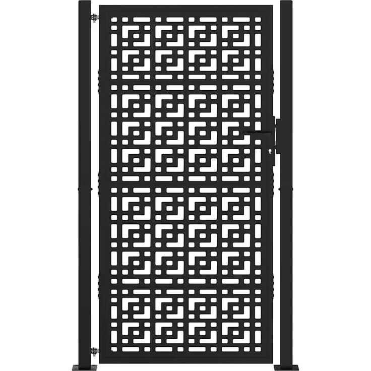 vidaXL Gartentor Schwarz 100x175 cm Stahl Kreuz-Design 4101002 – Bild 3