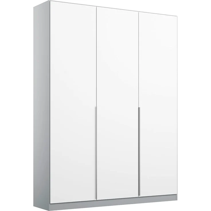 Rauch Möbel Alabama, Kleiderschrank für Schlafzimmer, Kinderzimmer, Wohnzimmer, Garderobe, Flur, 3-türig, mit Zubehör Basic, Farbe Weiß/Seidengrau, Breite 136 cm