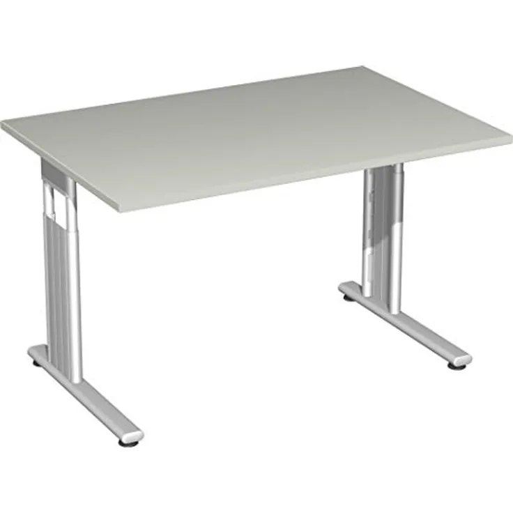 Geramöbel Schreibtisch Flex S-617102-LS 120x80x68-82cm lichtgrau/silbe