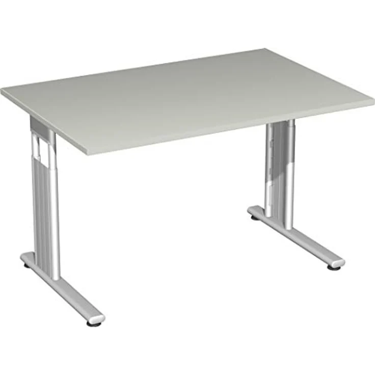 Geramöbel Schreibtisch Flex S-617102-LS 120x80x68-82cm lichtgrau/silbe – Bild 1