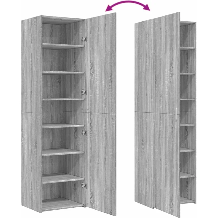 vidaXL Highboard Grau Sonoma 50x42,5x185 cm Holzwerkstoff 3281418 – Bild 6