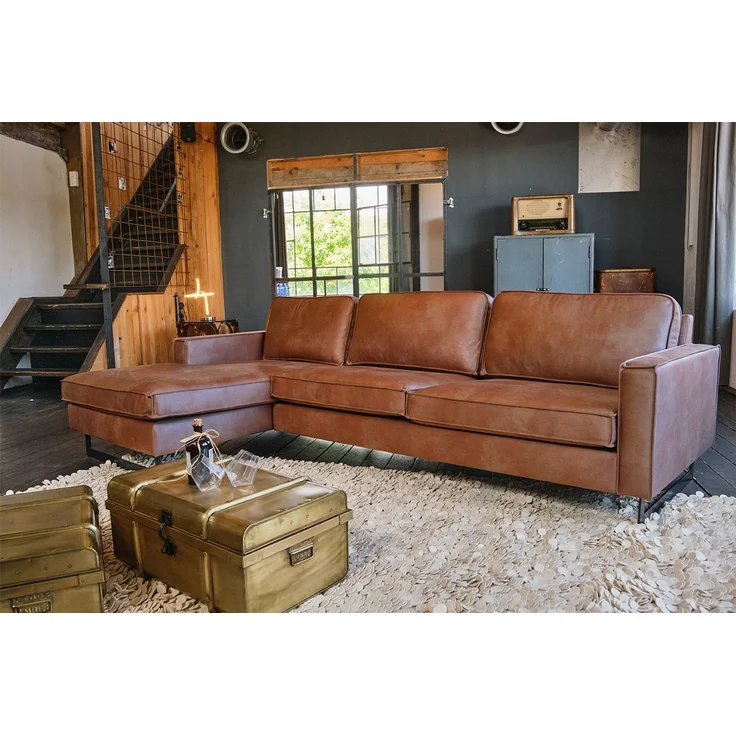 KAWOLA Ecksofa VILNIUS, Couch L-Form mit Longchair rechts oder links Lederfaserstoff – Bild 2