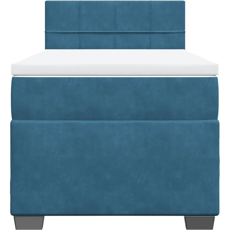 vidaXL Boxspringbett mit Matratze Dunkelblau 90x190 cm Samt 3286202 – Bild 4