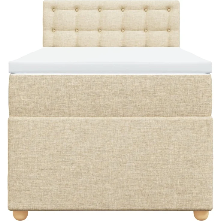 vidaXL Boxspringbett mit Matratze Creme 100x200 cm Stoff 3288910 – Bild 6