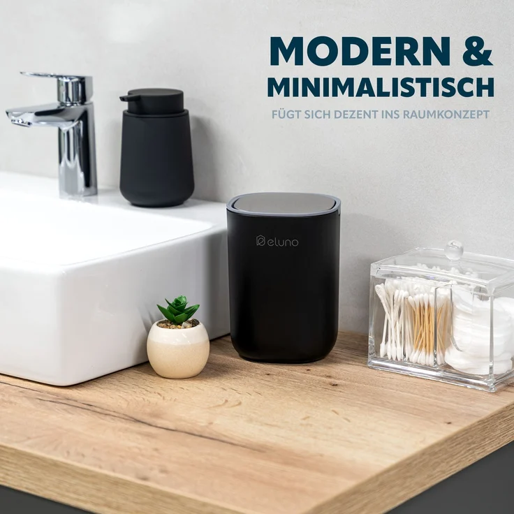 eluno Kosmetikeimer EDOLO, mit Schwingdeckel 1,5 Liter – Bild 2