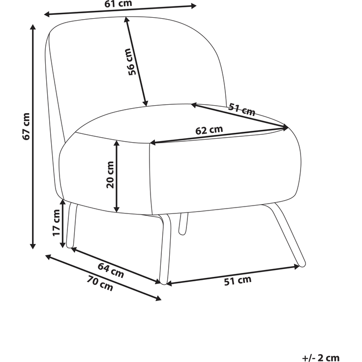 Sessel KUMLA Bouclé Cremeweiß – Bild 2