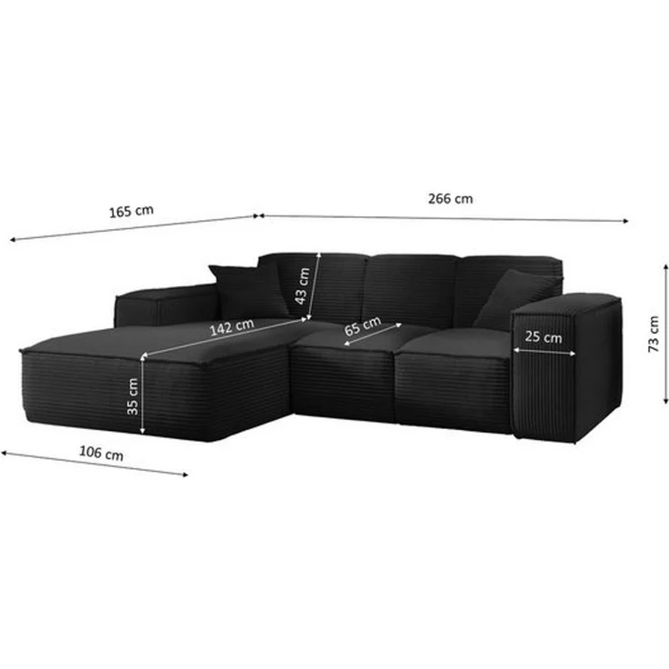 Kaiser Möbel Ecksofa Eckcouch L form, Wohnzimmer Couch SIENA stoff Poso – Bild 4
