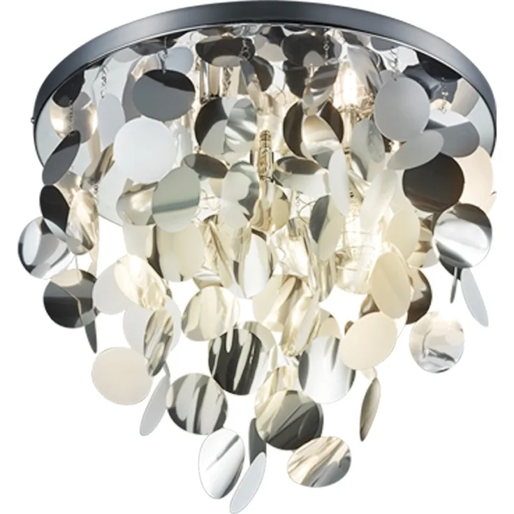 Deckenlampe, chrom, Behang silber, 55 cm LUCCA