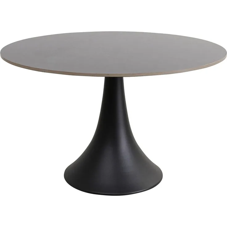 Kare Design Tisch Grande Possibilita, Schwarz, Esstisch, Esszimmertisch, Keramik Tischplatte, Aluminium Fuß, rund, 120cm Durchmesser, 73 x 120 x 120 cm (H/B/T)