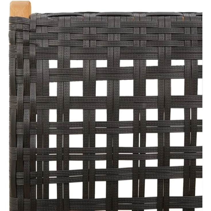 vidaXL Gartenstühle 2 Stk. Schwarz Massivholz Akazie und Poly Rattan 367651 – Bild 9