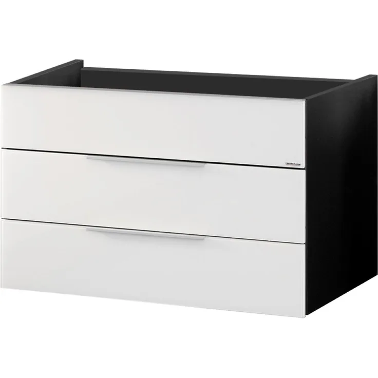 Fackelmann KARA Waschbeckenunterschrank 80 cm, Weiß/Anthrazit, 2 Schubladen