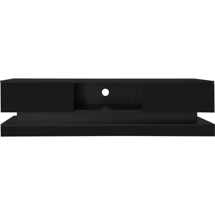 Merax 160*35*40,5 cm Schwarzer Hochglanz-TV-Ständer mit LED-Beleuchtung, 2 Schubladen, Anwendungssteuerung, Anti-Kipp-Design, geeignet für 60-Zoll-Fernseher, TV-Schränke, TV-lowboard – Bild 9