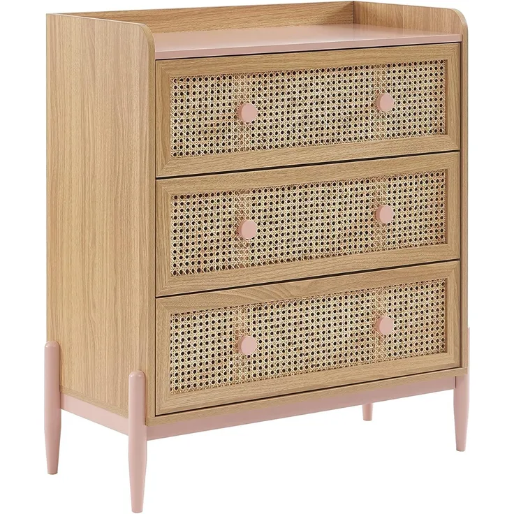 BAÏTA PABLO02 Kinderkommode, Pastellrosa, L80cm