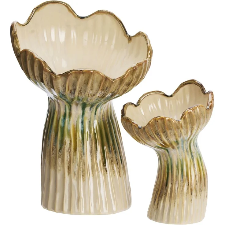 Vase aus Steingut - skulpturale Eleganz 14x20,5 cm – Bild 3
