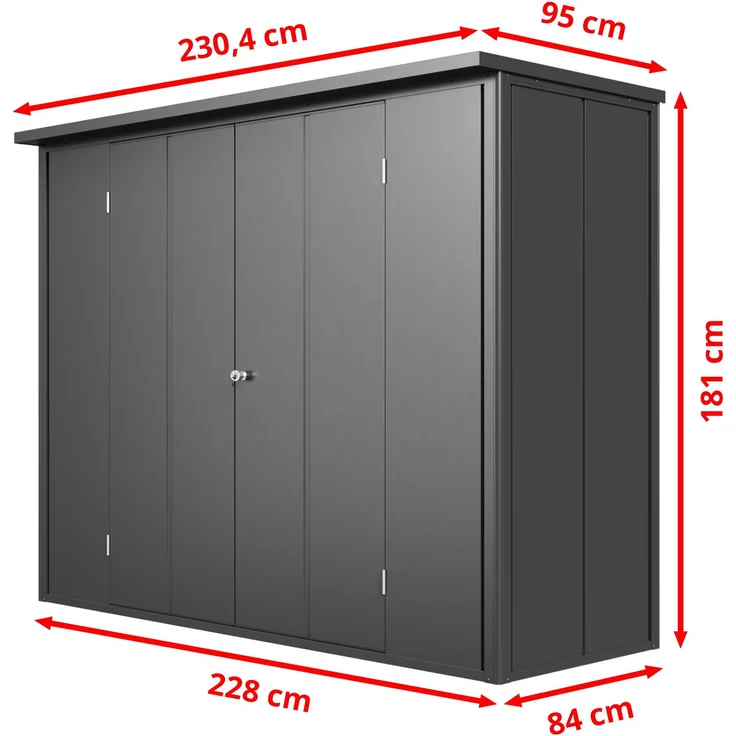 GFP Primeyard Geräteschrank Metall 228x84x181 cm Gartenschrank anthrazit inkl. Fußboden – Bild 10