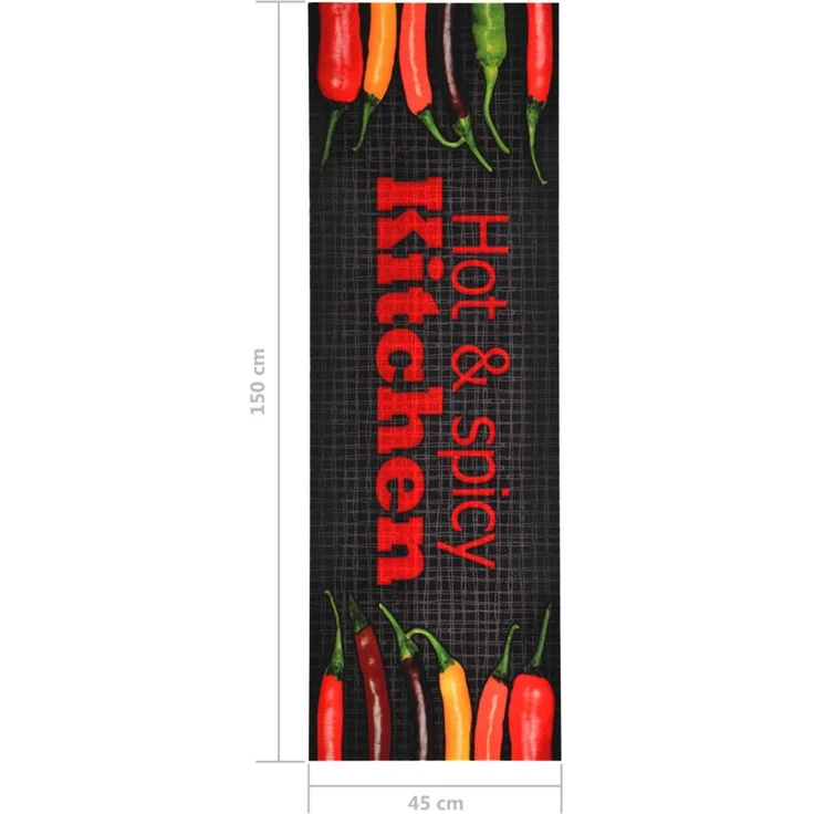 vidaXL Küchenbodenmatte Waschbar Hot&Spicy 45x150 cm 323479 – Bild 6