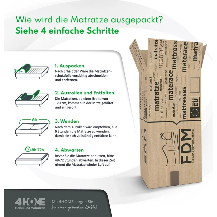 'Comfort Max Double' Kaltschaummatratze, 7-Zonen, H3, Höhe 20 cm, 80x200 cm – Bild 10