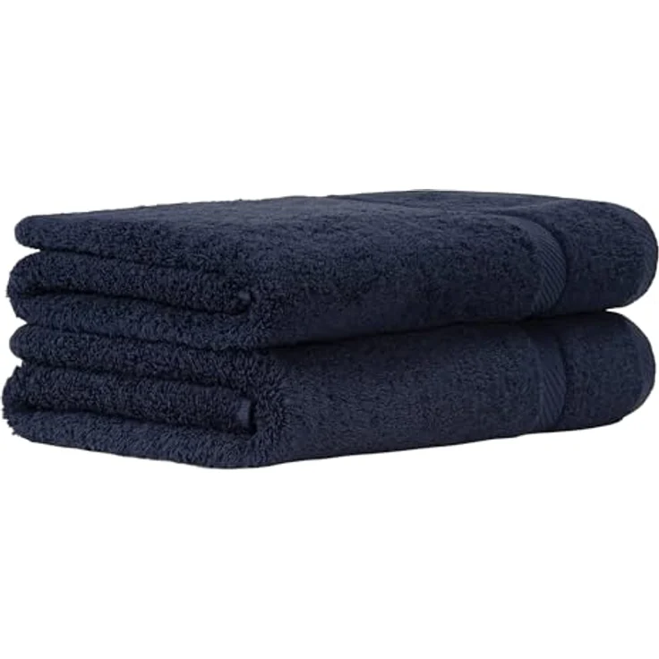 Luckytowel Duschtuch Set 70x140 cm, Oeko-TEX Badetücher aus 100% Baumwolle, 600 g/m², saugstark und flauschig, 2er Pack Dunkelblau – Bild 1