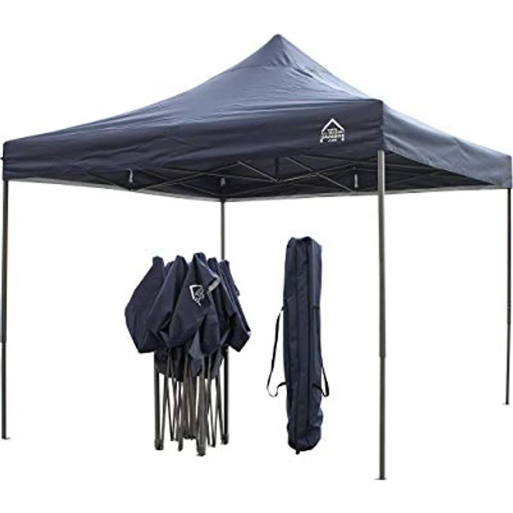 All Seasons Gazebos 3x3 m vollständig wasserdichtes Faltpavillon mit 4 Seitenteilen - Marineblau – Bild 5