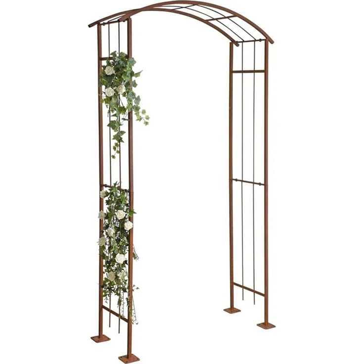 Rosenspalier Rosenbogen Torbogen 120 cm Rankhilfe Rost Metall Kletterhilfe Bogen – Bild 7