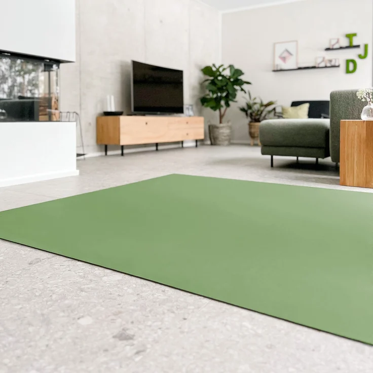 Krabbelmatte Sanosoft 60x100cm Olivgrün | Öko-Tex und in Deutschland produziert - beidseitig rutschfeste Krabbelunterlage – Bild 2
