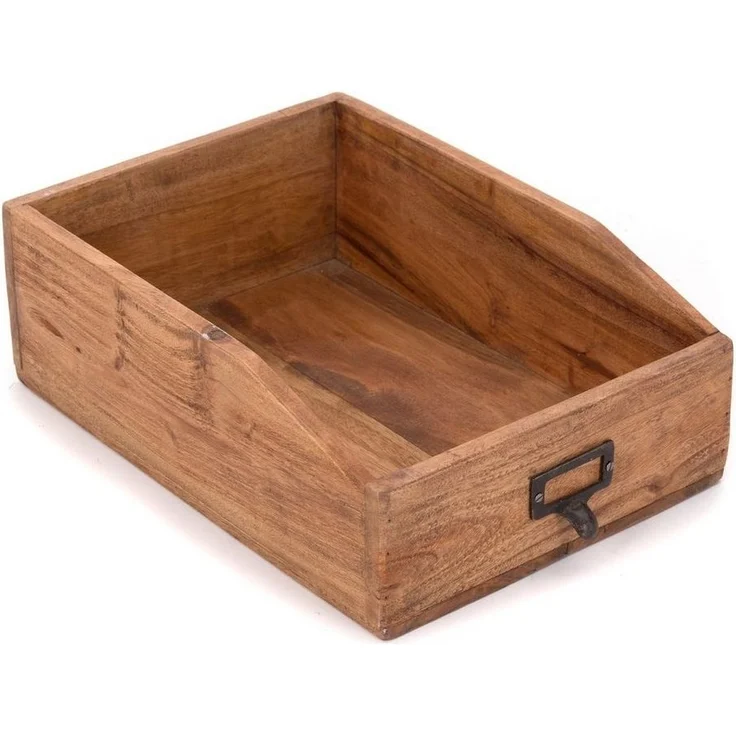 DESIGN DELIGHTS Aufbewahrungsbox DOKUMENTENABLAGE "CARTA", Altholz massiv, 33x24x12 cm (TxBxH), Holza – Bild 2