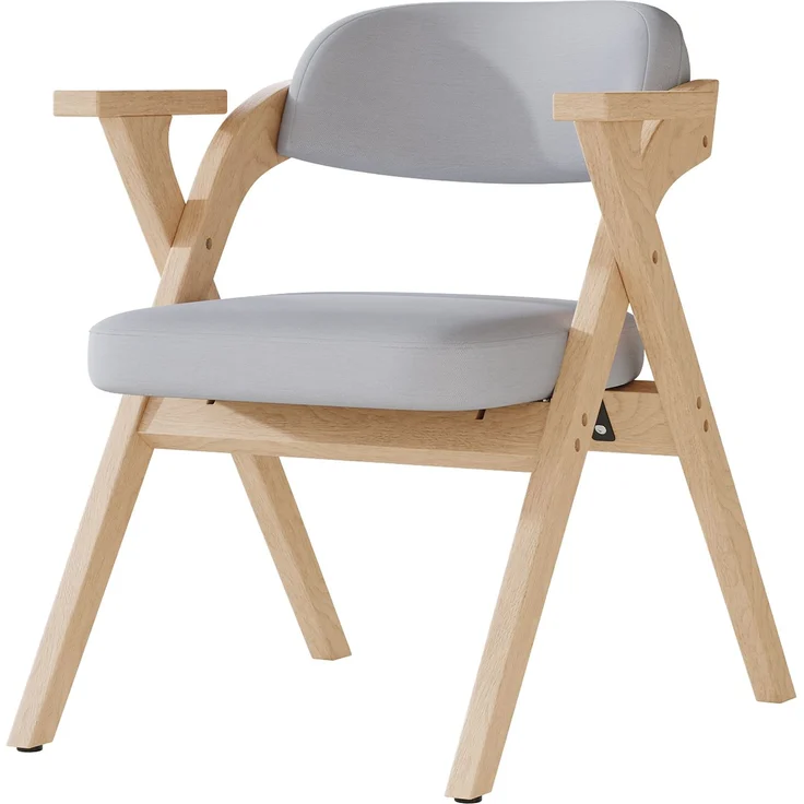 2 klappbare Esszimmerstühle, Esszimmerstühle aus Massivholz, bequem und atmungsaktiv, faltbar und verstaubar, geeignet für Esszimmer, Wohnzimmer, Café, moderner Stil, Leinen, grau--Herde--64.5x66.5x76cm--YOUDENOVA – Bild 10