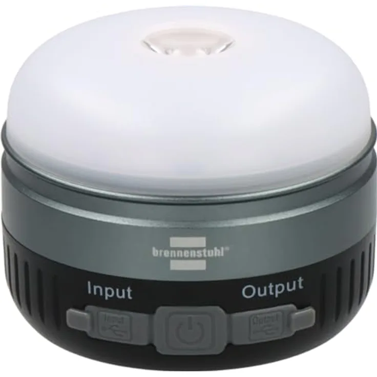 Brennenstuhl Akku LED Outdoor Leuchte OLI 400 AS, IP54 Campinglampe mit 450lm, 70h Leuchtdauer, dimmbar, 2 austauschbare Akkus, Powerbank, USB C Ladekabel