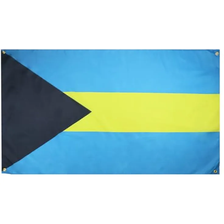 AZ FLAG Flagge Bahamas, 150 x 90 cm, mit 4 Ösen, Bahama-Pavillon für Balkon oder Wand