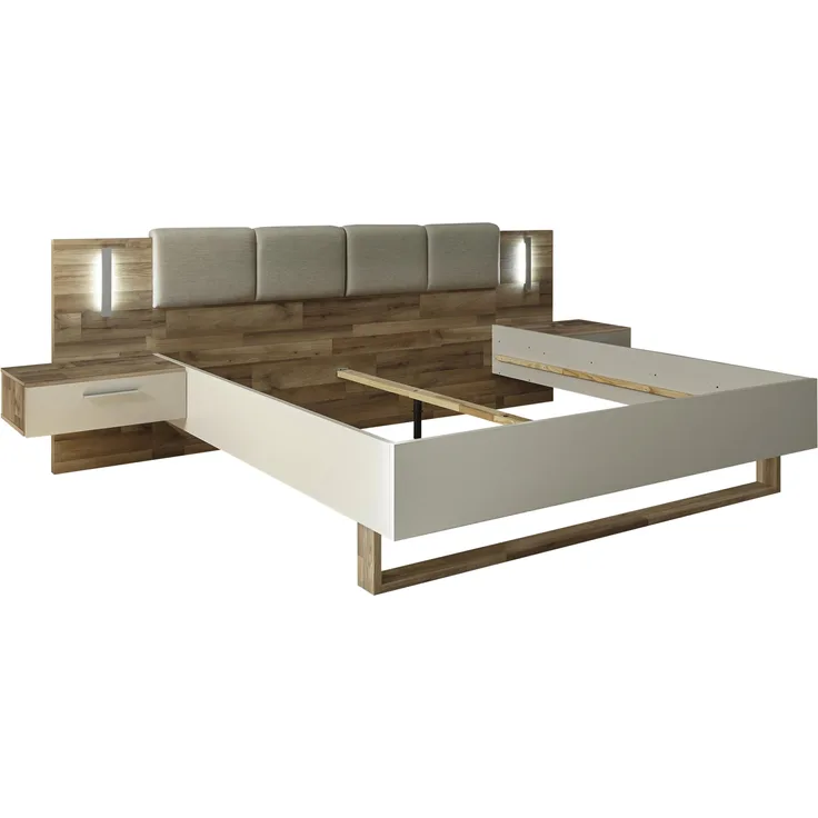 Bettanlage CADORE Champagner und Montana Eiche 180x200