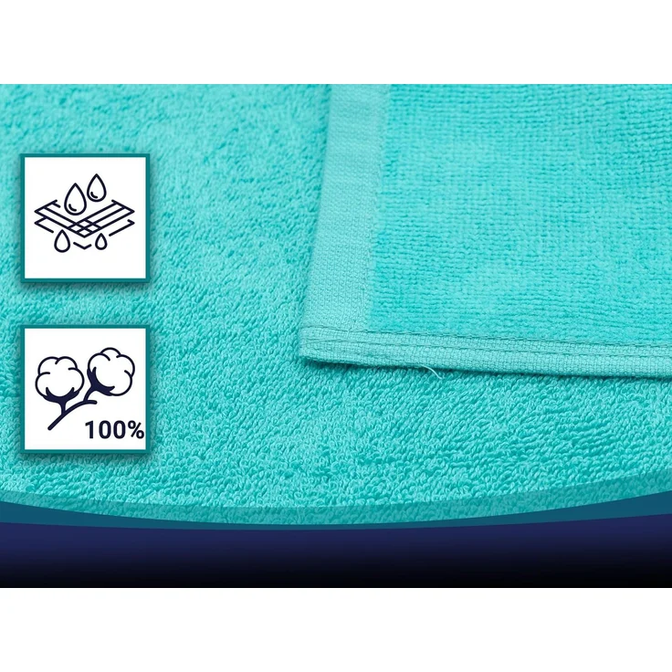 ZOLLNER Strandlaken, 100% Baumwolle, 100x200 cm, aqua – Bild 3