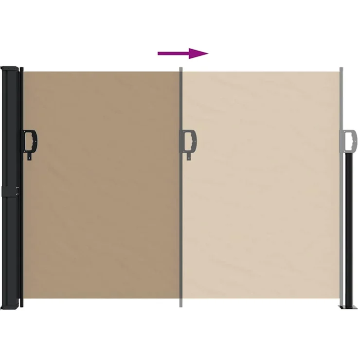 Seitenmarkise Ausziehbar, Balkon Sichtschutz Taupe 140x600 cm – Bild 5