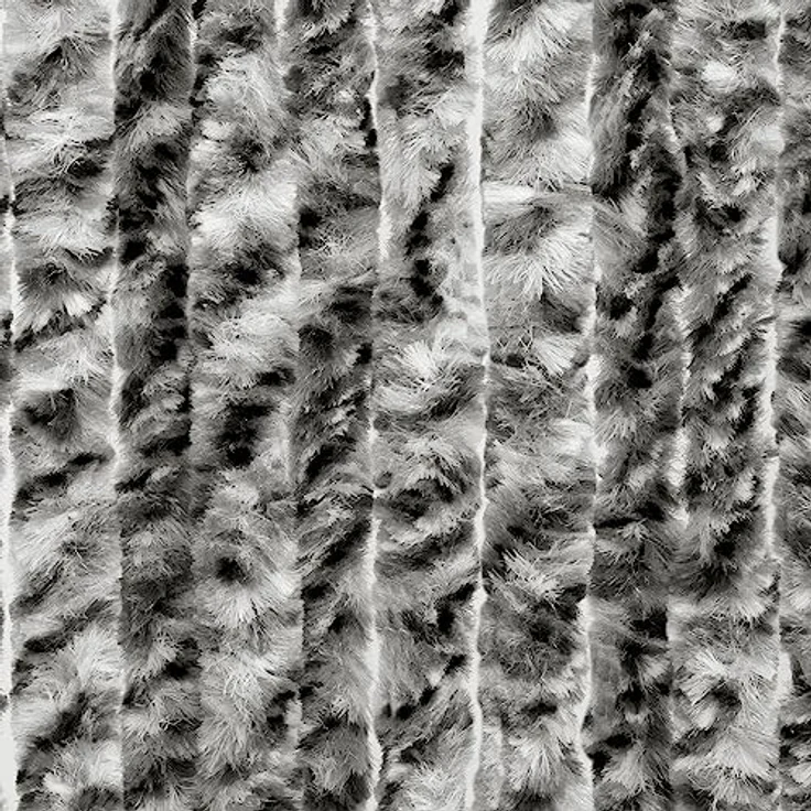 Moritz Flauschvorhang aus Chenille 90 x 220 cm dunkelgrau grau meliert Türvorhang als Fliegenschutz Insektenschutz für Camping Wohnwagen – Bild 1
