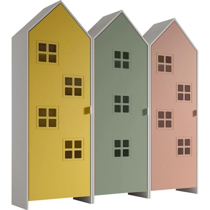 Schrank Casami Bruges 37 x 172,8 x 171,3 cm MDF Rosa Grün Gelb