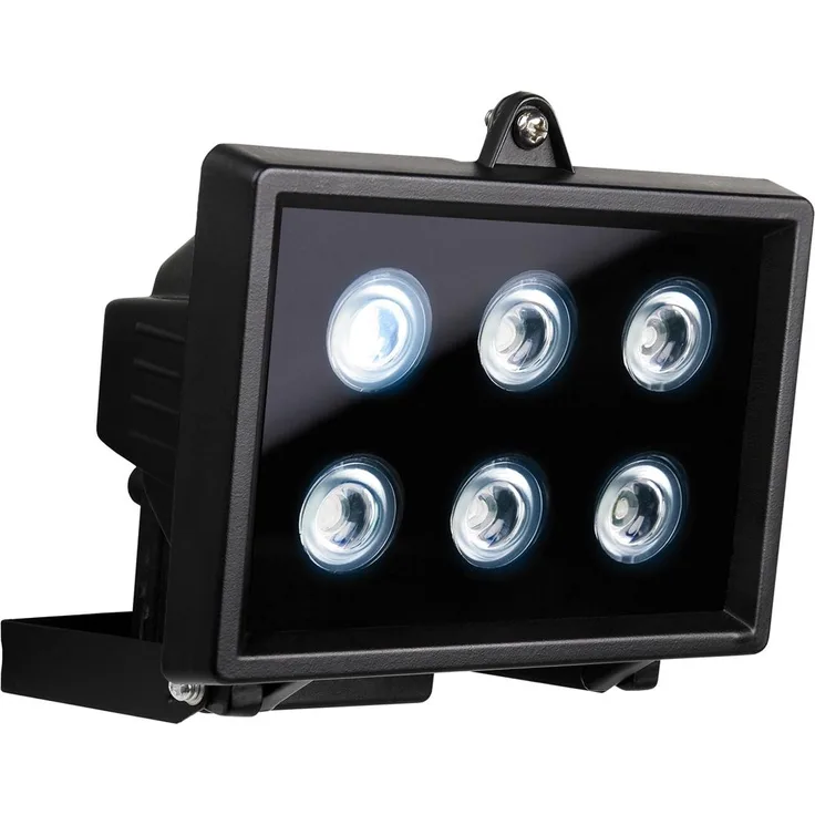 LED-Scheinwerfer mit 6x1W, kaltweiß, IP44, schwarz