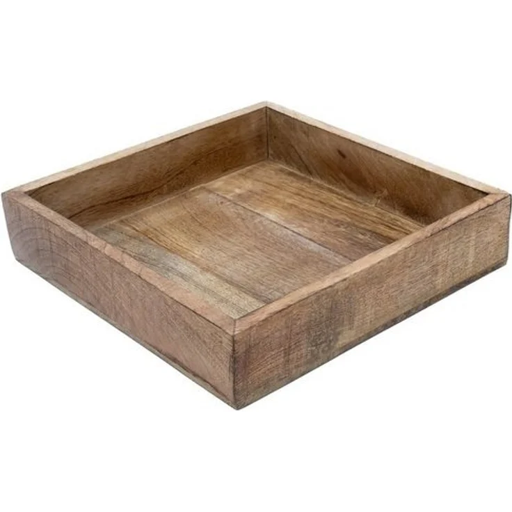 Spetebo Dekotablett Mango Servier Tablett quadratisch - 25 cm (Packung, 1 tlg), Deko Holz Schale eckig – Bild 4