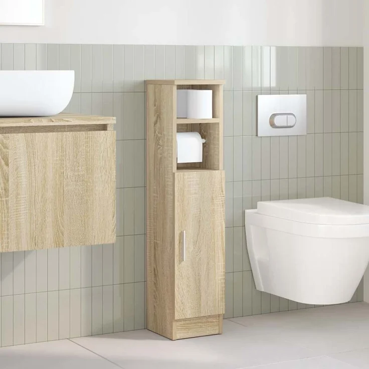 vidaXL Badezimmerschrank mit Rollenhalter Sonoma-Eiche 20,5x22x90 cm 858499 – Bild 3