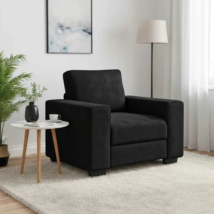 vidaXL Sessel Schwarz 100x77x82 cm Samt 4105252 – Bild 1