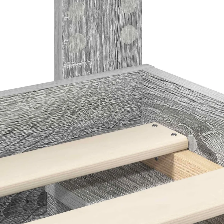 vidaXL Bettrahmen Graues Sonoma 120 x 200 cm Massives Kiefernholz 3411436 – Bild 9