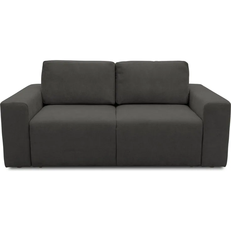 DOMO. collection Sofa 700 029, 2-Sitzer Couch mit Schlaffunktion und Federkernpolsterung, lose Rückenkissen, Polstergarnitur, 192 x 116 x 85 cm (BxTxH), grau