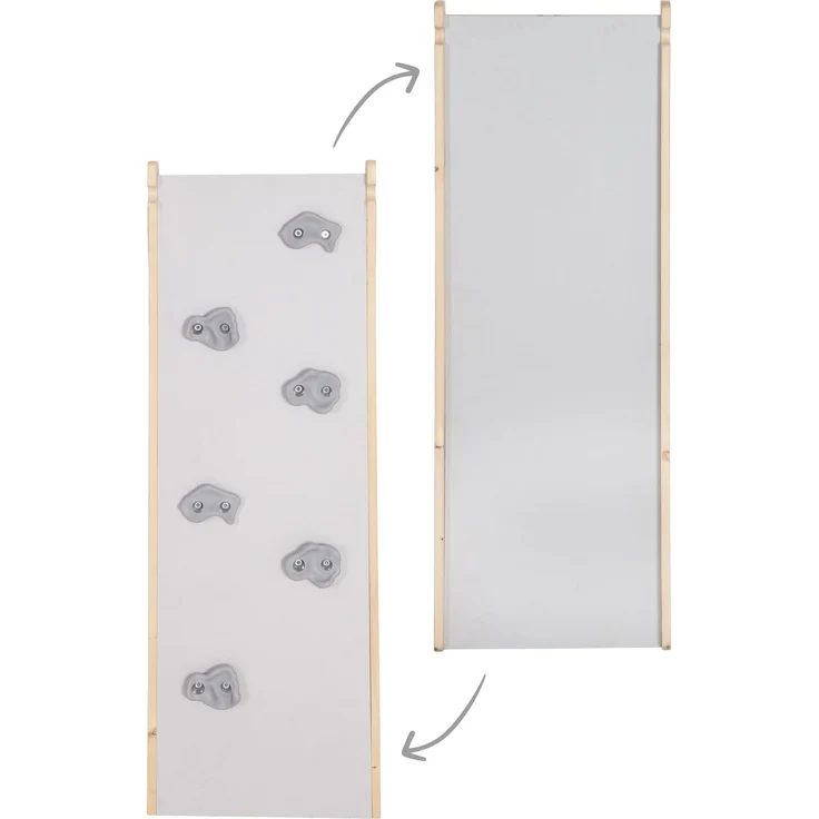 roba Montessori Indoor Spielturm inkl. 2in1 Rutsch- & Kletterbrett, Kletternetz- & Sprossenseite, Schaukel & Turnringen - Geeignet ab 24 Monaten - Belastbar bis 70 kg - Holz natur – Bild 10