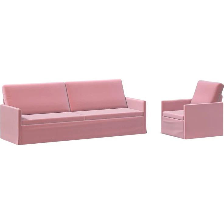 vidaXL Sofa-Set 2 pcs Rosa Samt (V) 3433233 – Bild 1