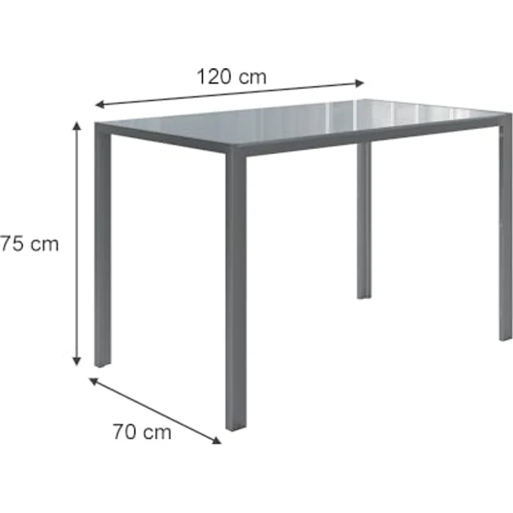 Esstisch Grand Grau 120 x 70 cm Vicco – Bild 4