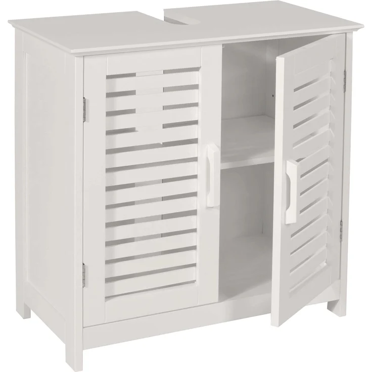 MCW Waschbeckenunterschrank B41, Weiß, mit magnetischem Türverschluss und höhenverstellbarem Einlegeboden