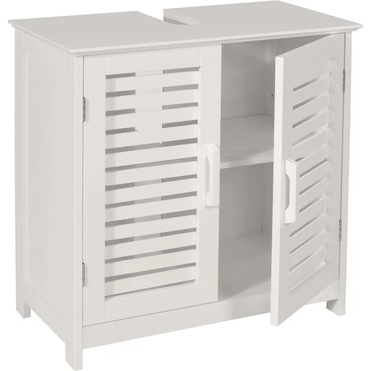 MCW Waschbeckenunterschrank B41, Weiß, mit magnetischem Türverschluss und höhenverstellbarem Einlegeboden