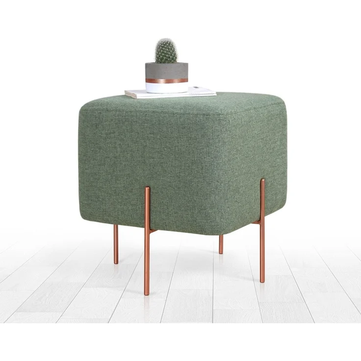 Hanah Home 'Copper 52 - Green' Pouffe, Grün, 40 x 42 x 40 cm – Bild 2
