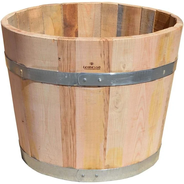 Temesso Pflanzkübel Kübel NATUR, Pflanzkübel aus Kastanienholz, 30 bis 60 cm Durchmesser – Bild 2