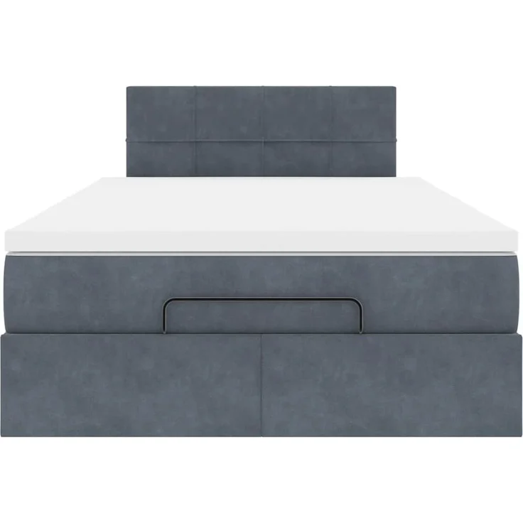 vidaXL Ottomane Bett mit Matratze & LEDs Dunkelgrau 120x190 cm Samt 3312609 – Bild 6