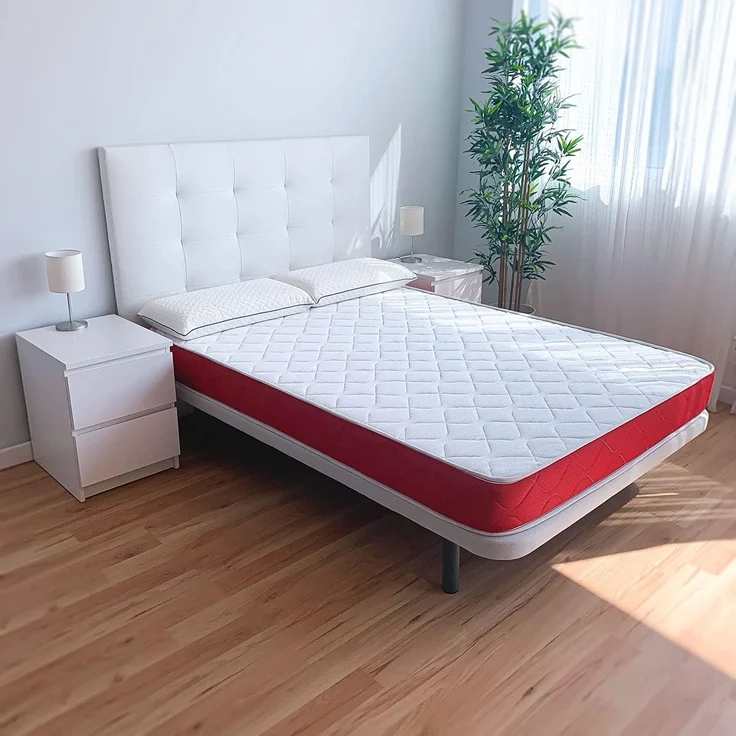 DUÉRMETE ONLINE Viskoelastische Matratze Lite, wendbar, fest und bequem, Höhe 23 cm, Seite für Winter/Sommer, Weiß, 135x180 cm – Bild 2