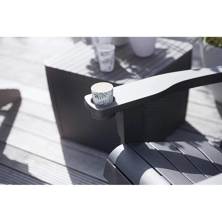 Keter Alpine Adirondack Chair, Outdoor Gartenstuhl aus Kunststoff mit Getränkehalter, grau, wetterfest, amerikanischer Design-Klassiker, für Garten, Terrasse und Balkon, 93 x 81 x 96,5 cm – Bild 5